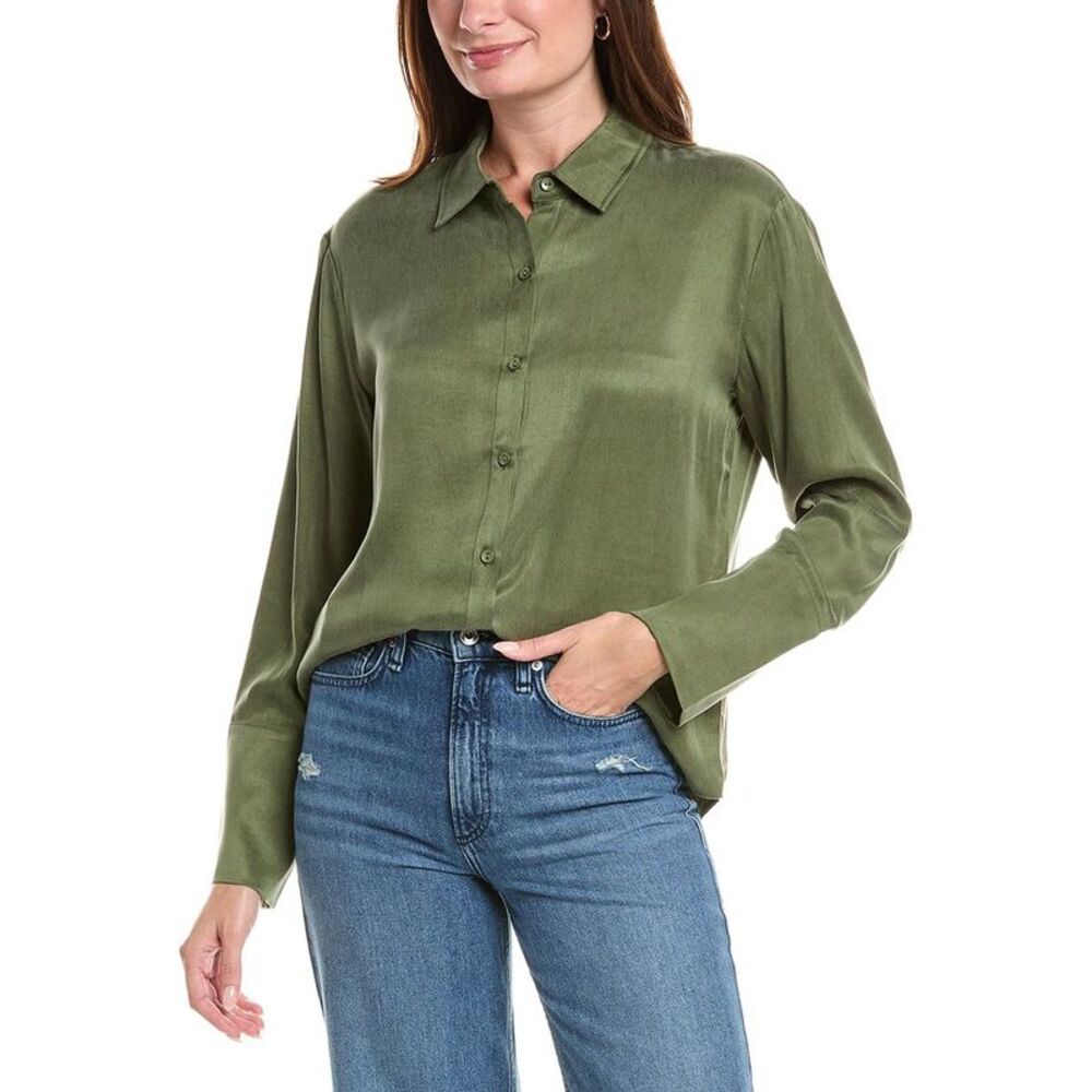 Chaser Womens  Helena Twill Button Shirt, Green